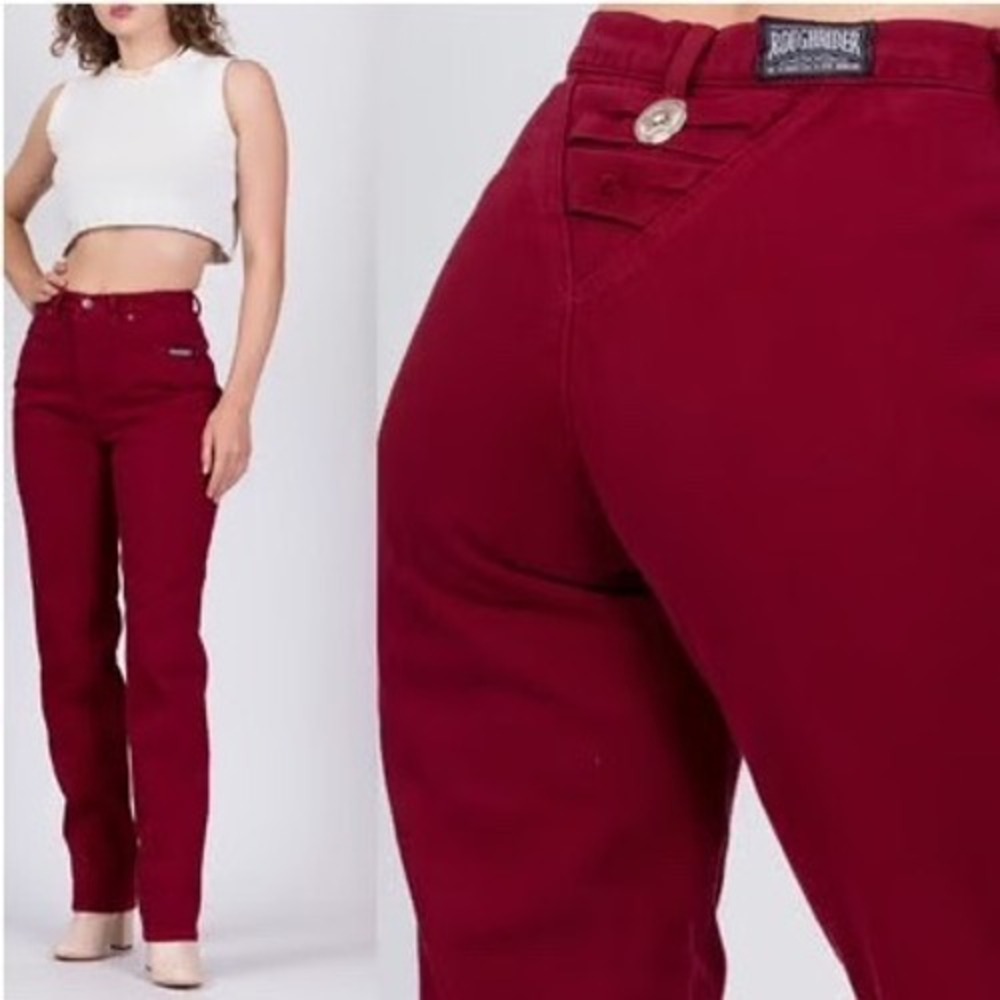 Roughrider by Circle T Vintage Western High Rise Jeans Red Star Concho 26